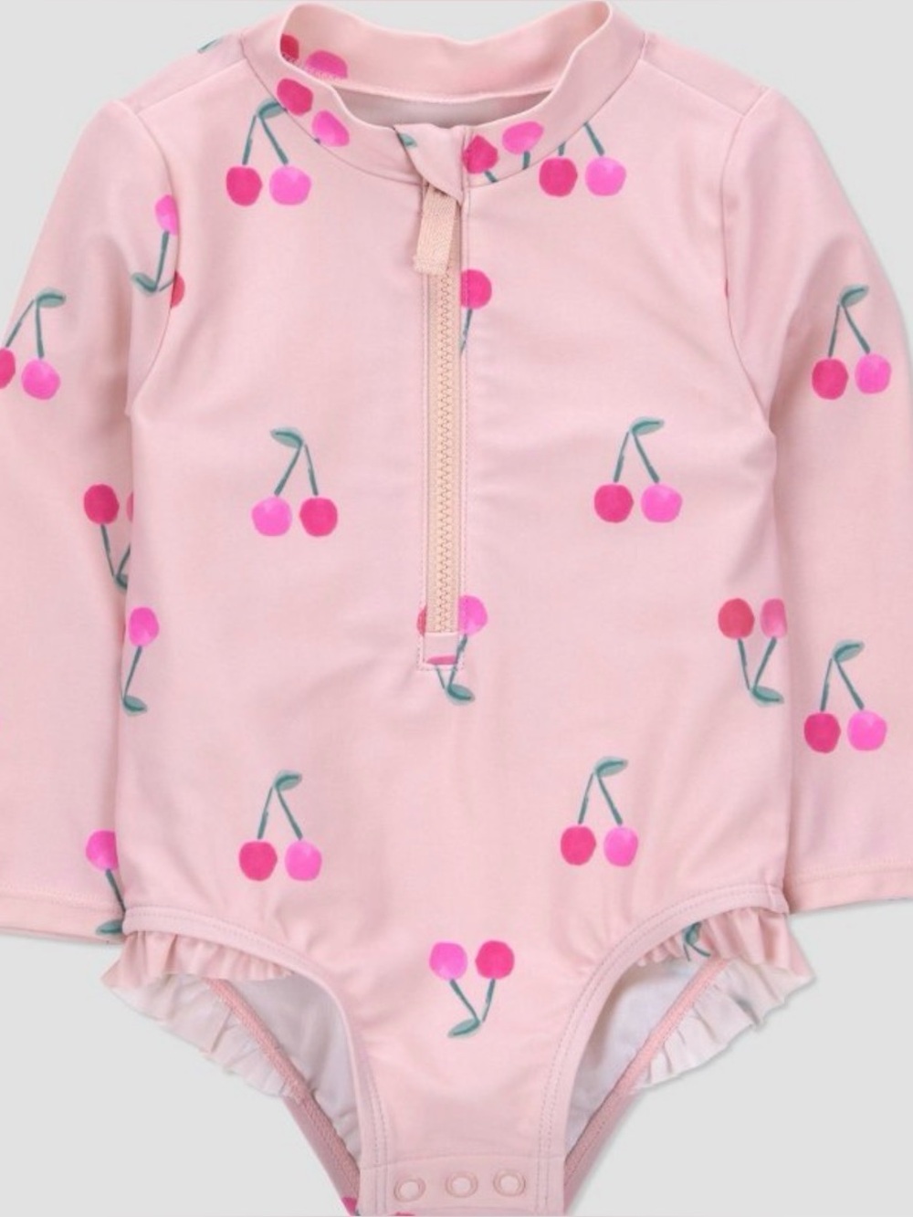 Carters NWOT Cherry Print Long-Sleeve Kids Swimsuit